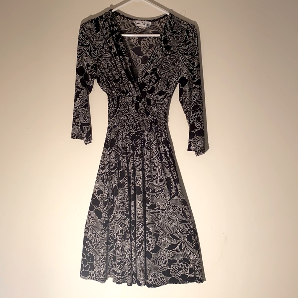 Ronni Nicole Black and White Floral Dress